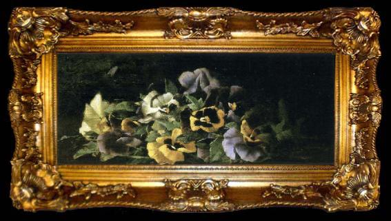 framed  Hirst, Claude Raguet Pansies, ta009-2